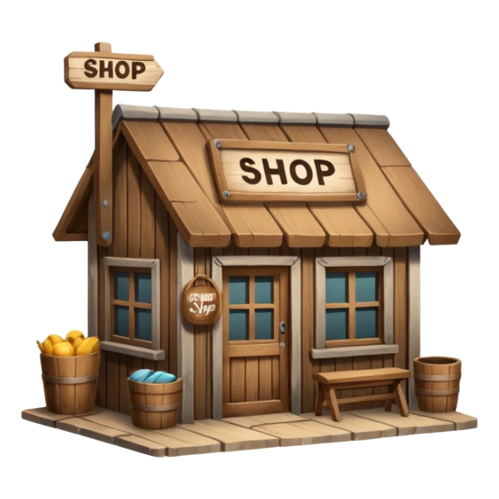 Magic Shop – Small wooden shop with “Shop” sign.
 sticker