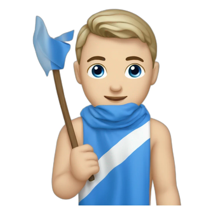 Young Slavic gay male, blue gay flag sticker