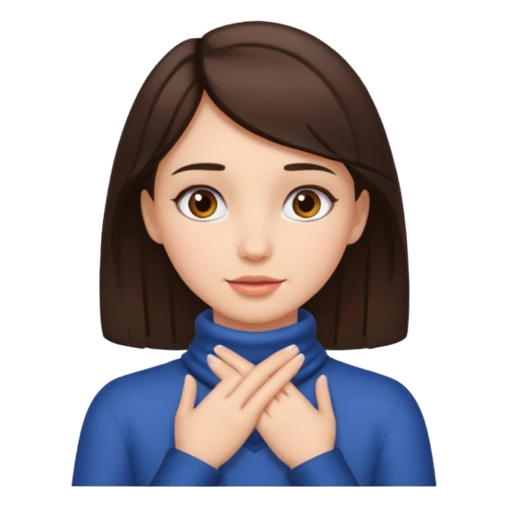 brunette girl with hands around her neck sticker