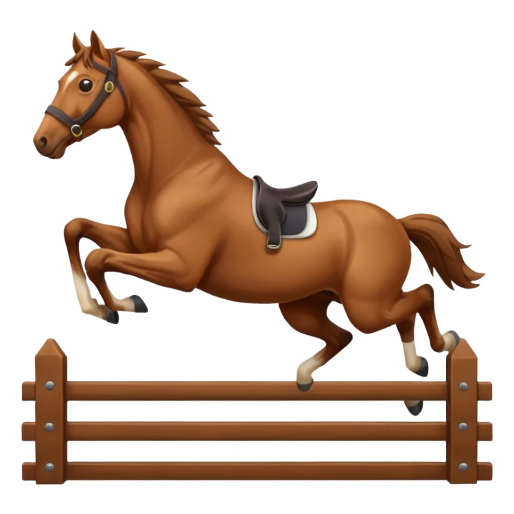 a horse jumping over the fence sticker