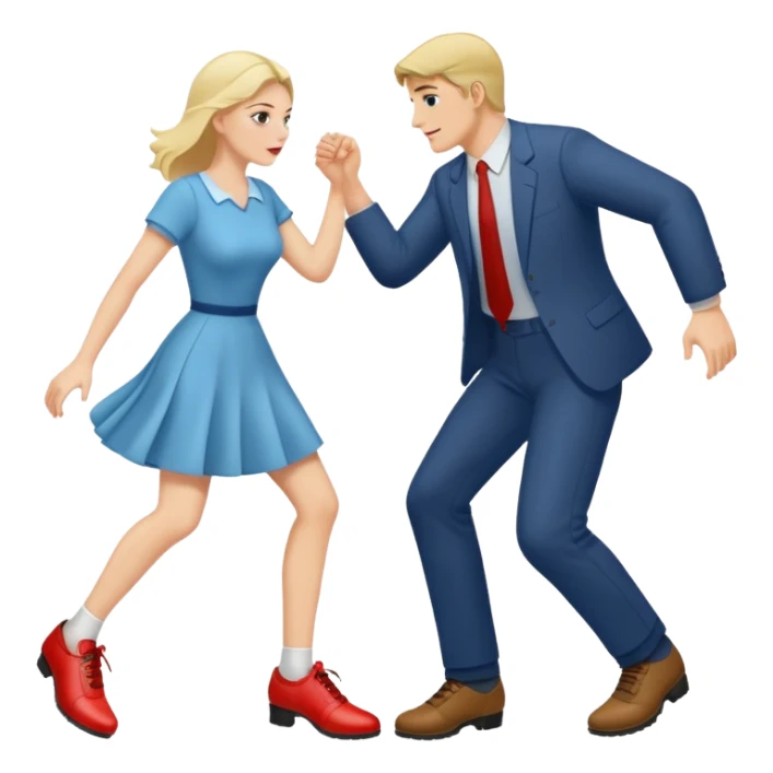 Woman hitting man with a shoe  sticker