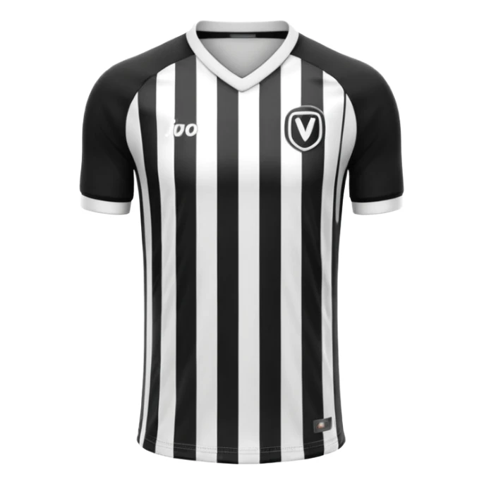 maillot football rayures noir sans numéro ni logo sticker