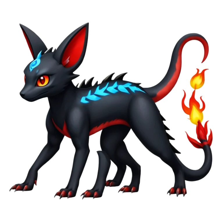 Salandit-Umbreon-Guilmon-Fakémon-hybrid-creature (full body)  sticker