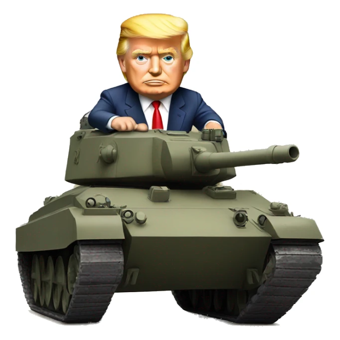 Trump Riding A Tank sticker