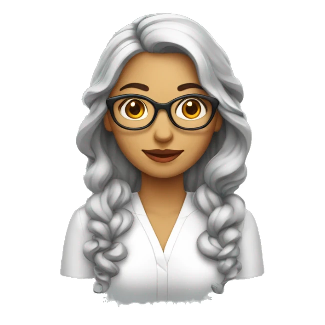 Mulher de óculos com cabelos ondulados e blusa vermelha  sticker