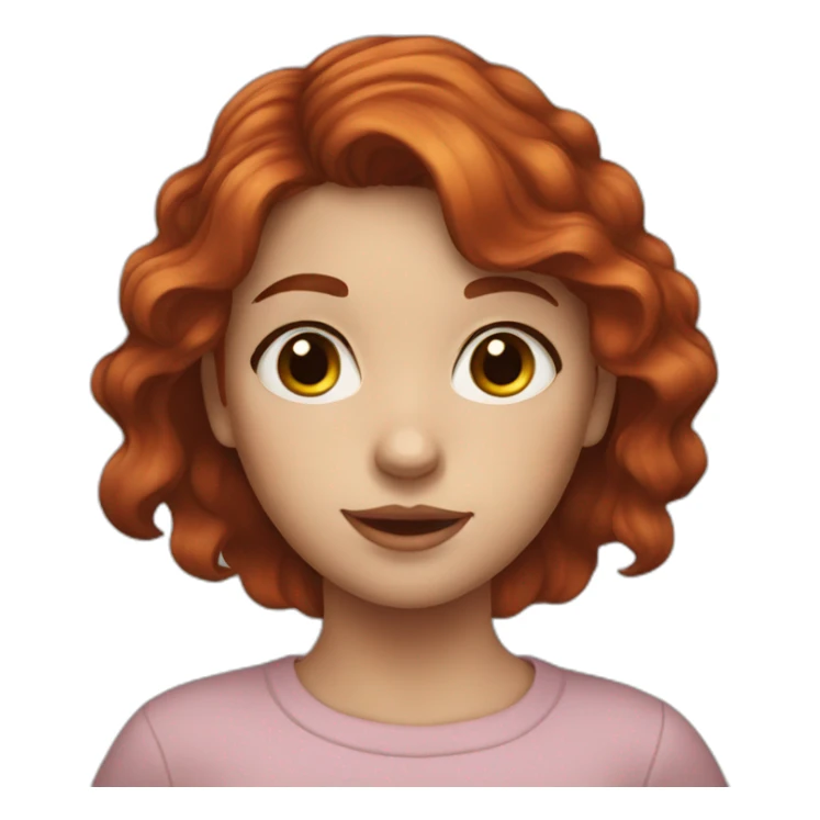A dark red haired young girl, black eyelined sticker