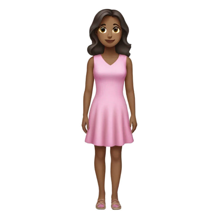 brunette girl in a pink dress sticker
