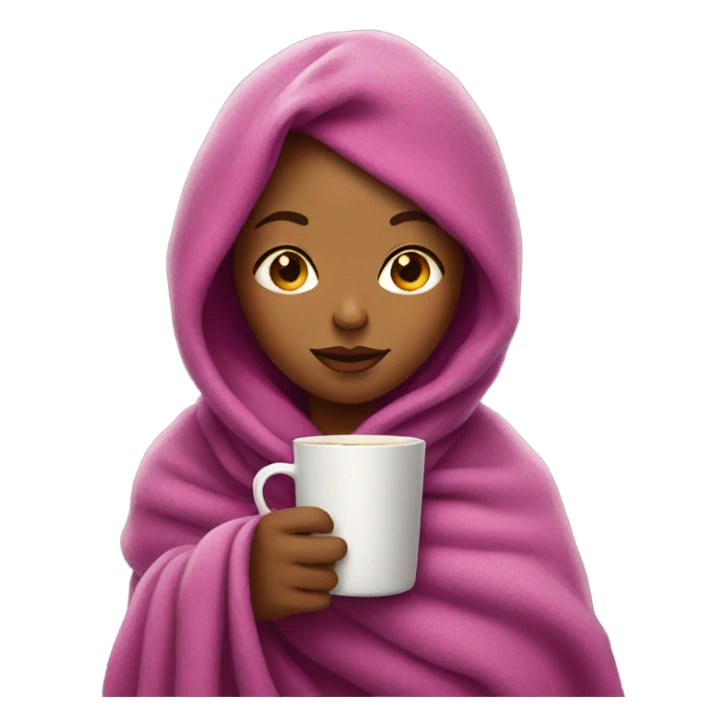 girl with magenta hair inside a blanket sipping coffee eyes closed sticker