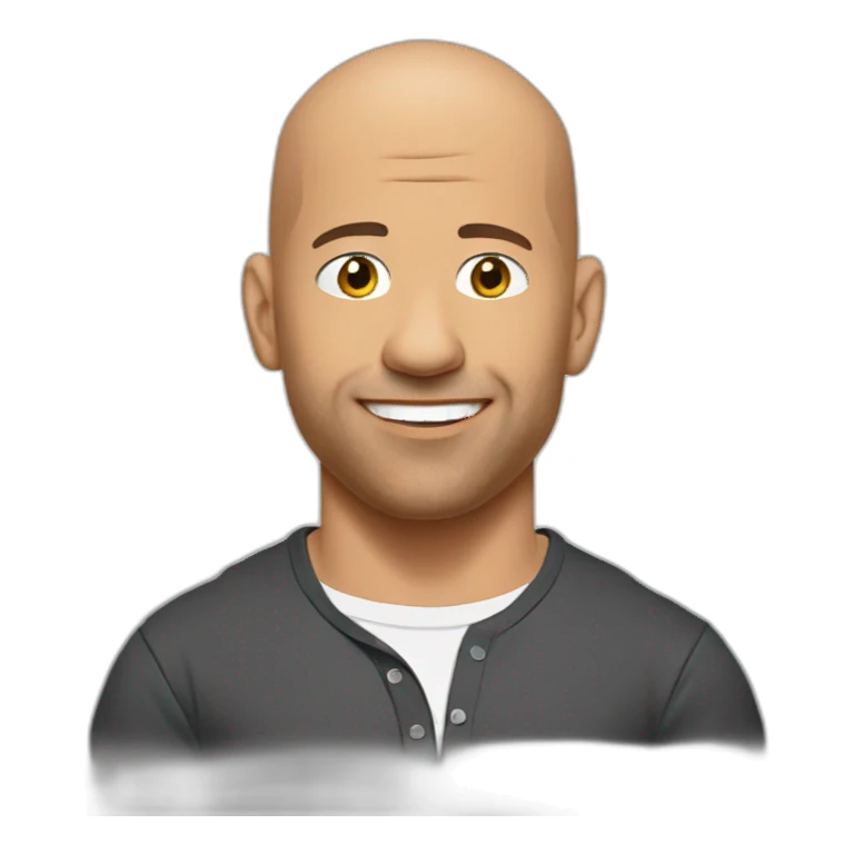 vin diesel cartoon wearing henley  sticker