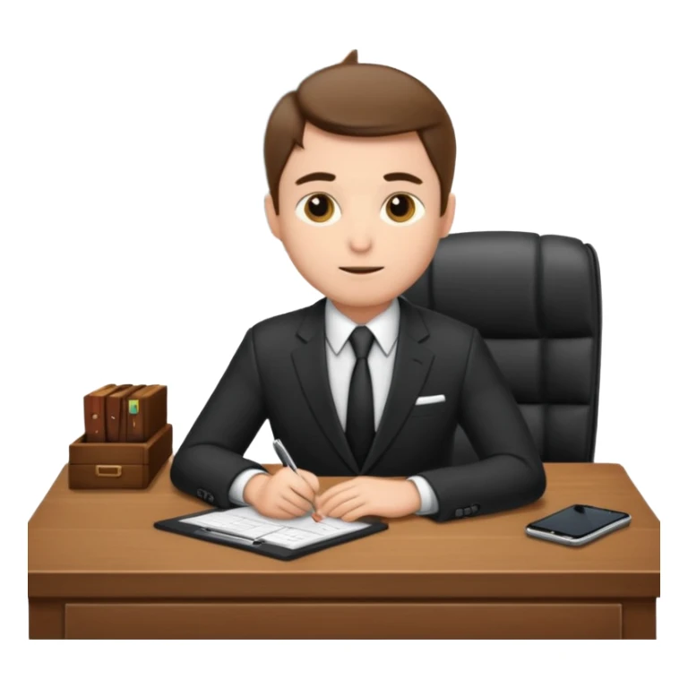 Business man sitting at a desk sticker