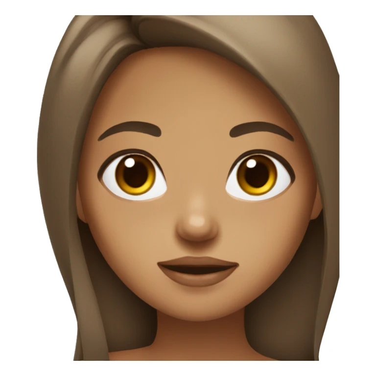 Girl brown long hair cute face long lashes  sticker