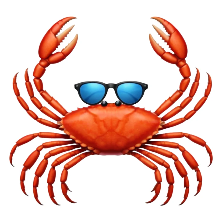 Female Alaska king crab with sunglasses  sticker