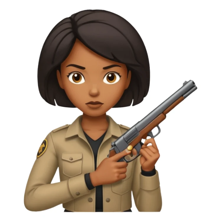 A sexy black female with a gun sticker