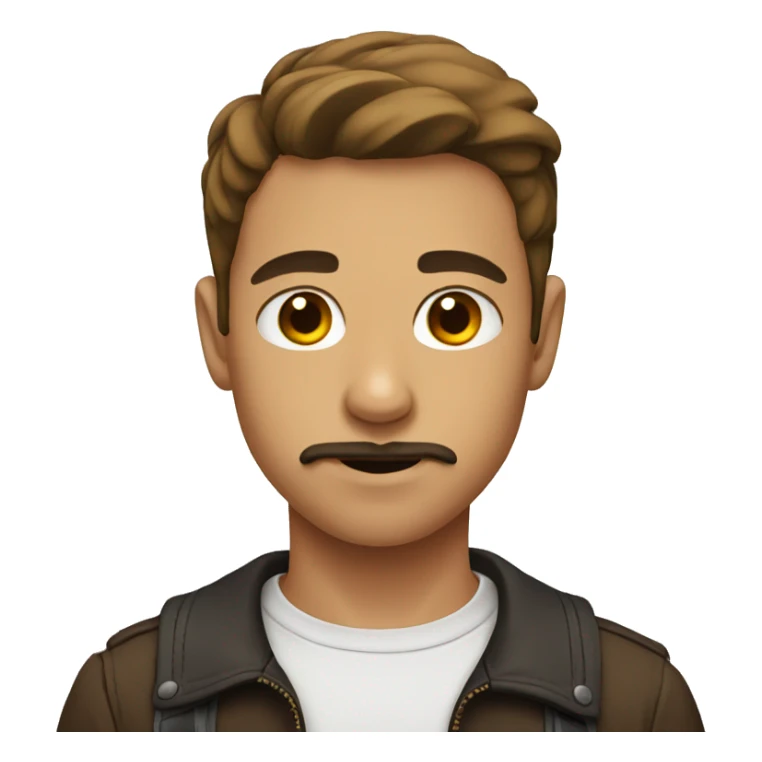 teenage boy with brown moustache  sticker
