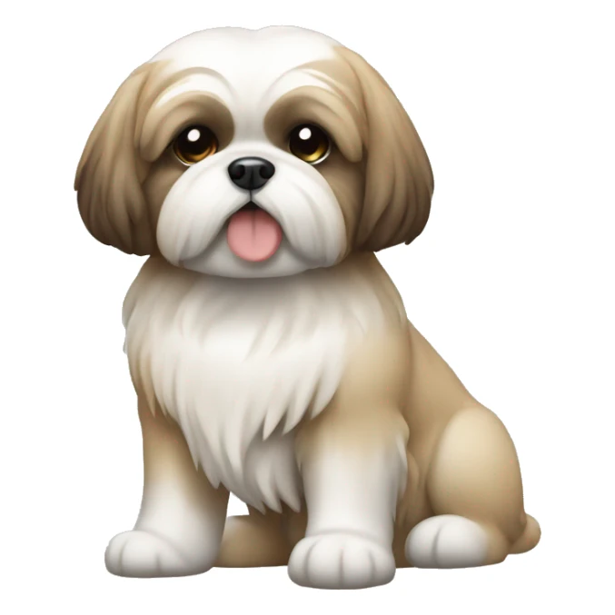 Shih tzy dog iphone emoji creme color  sticker