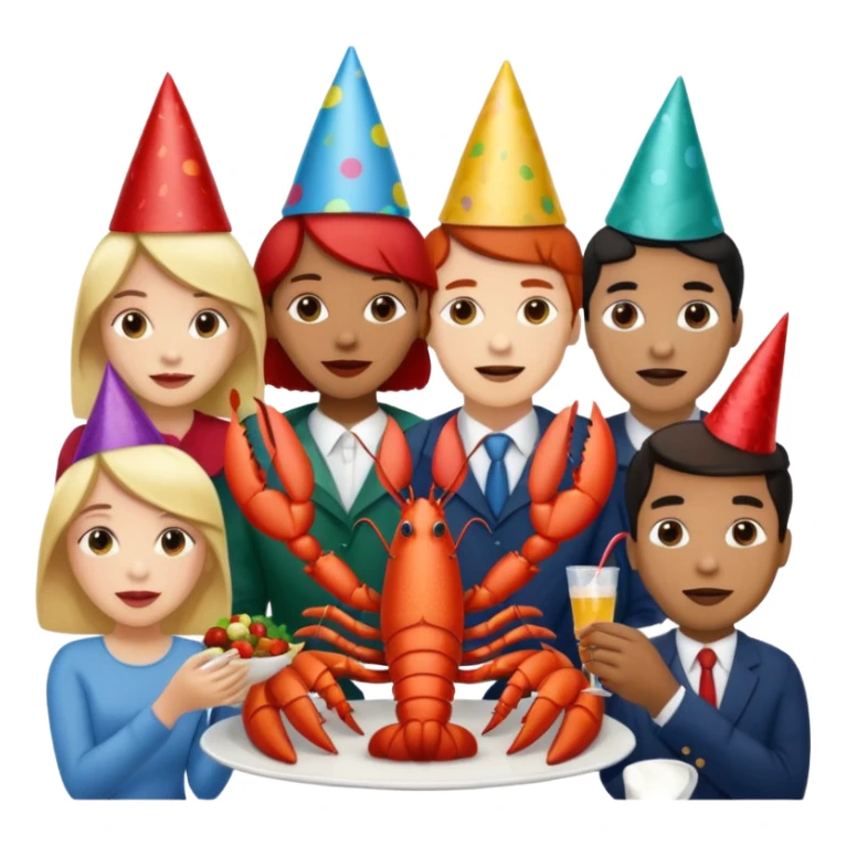 200 people eating lobster at a family party sticker