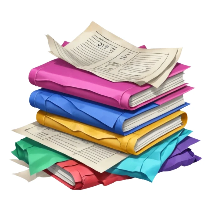 messy Pile of patent papers sticker