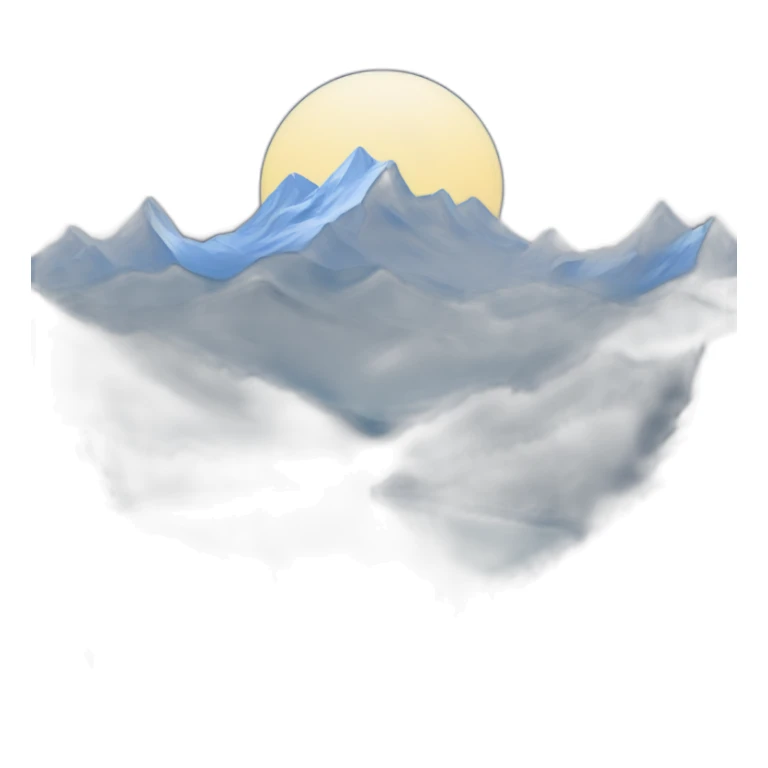 nighttime mountain landscape with snowy peaks, forest, and moonlight sticker