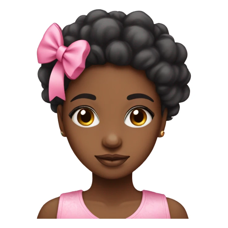 cute black girly wearing pink with a pink bow in her afro sticker