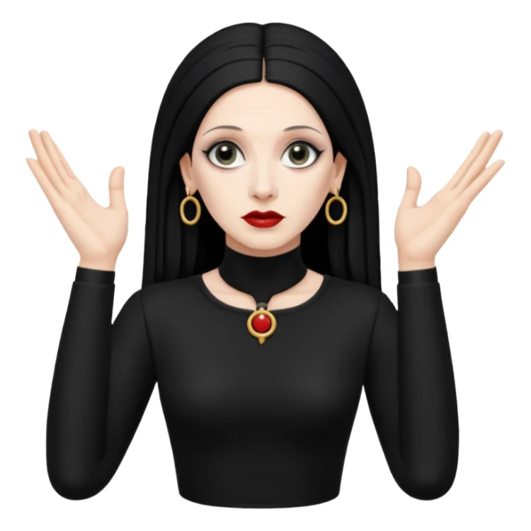 Lene Lovich shown as on the Stateless album cover with a typical symmetrical hand pose sticker