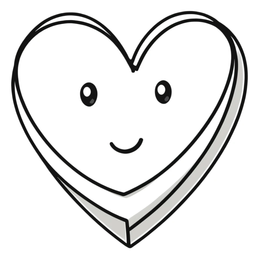 cartoon sticker of a heart with a smiling face sticker