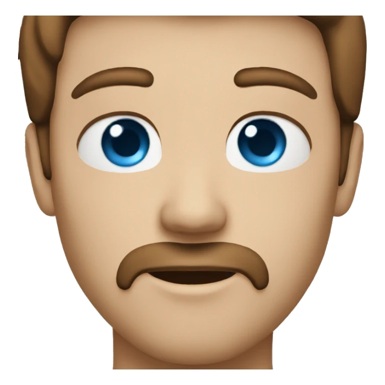 man long brown hair, goatee and blue eyes sticker