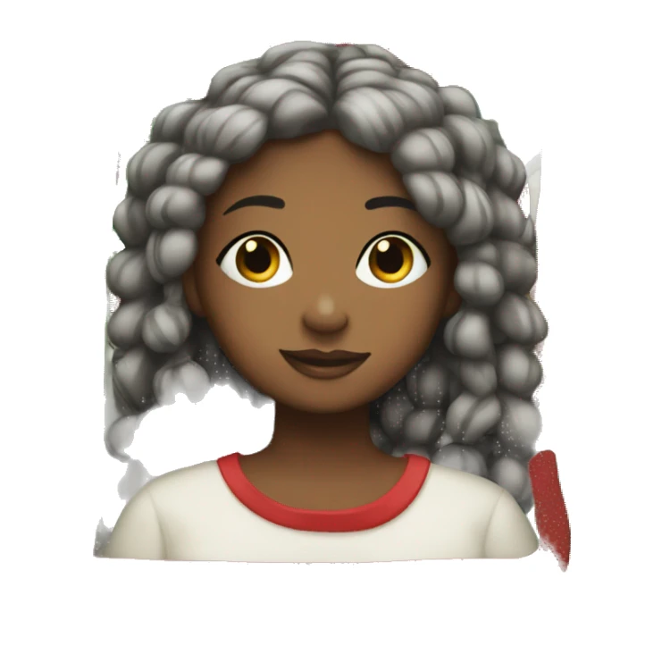 make a christmas themed blanket with a black girl with two braids under it sticker