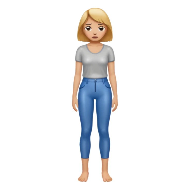 women looking sad after peeing pants  sticker