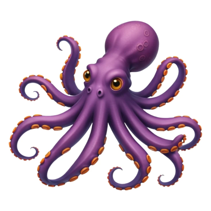 view from under an octopus, looking up at the octopus with tentacles spread sticker