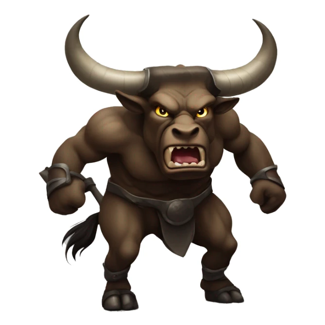 Minotaur angry, bull. Dark fantasy sticker