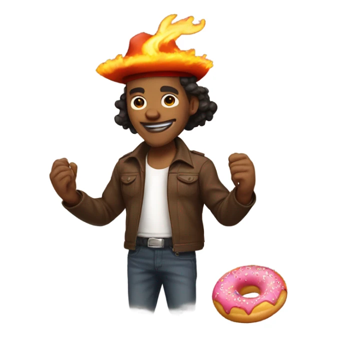 Ace from one piece with a donut for a body sticker