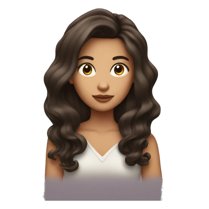 beautiful brunette girl with blowout hair sticker