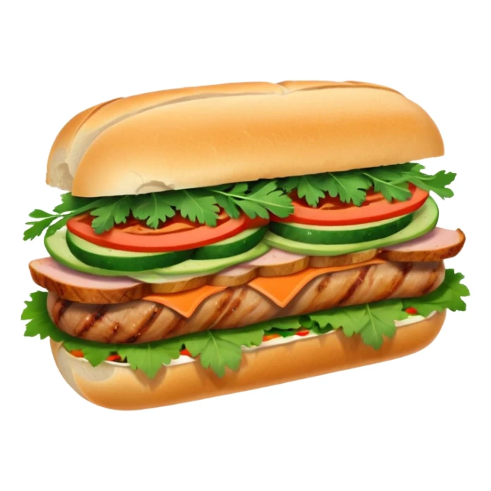 traditional banh mi with char grilled pork emoji sticker