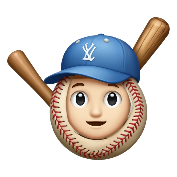 Es un tronco con cara amigable y un bate de beisboll sticker