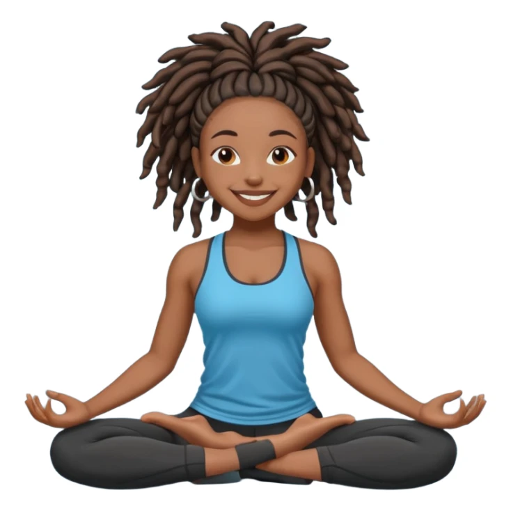 yoga black girl with locs  sticker