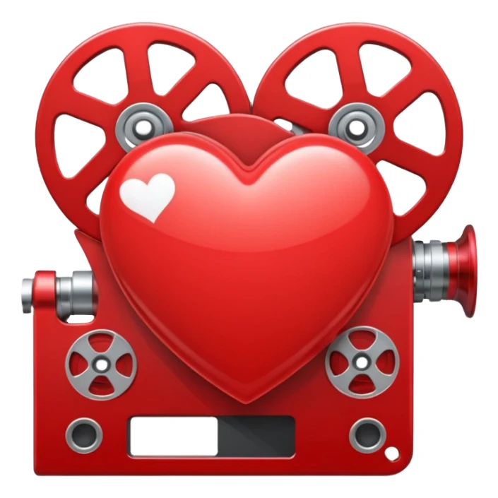 heart with a film reel motif sticker