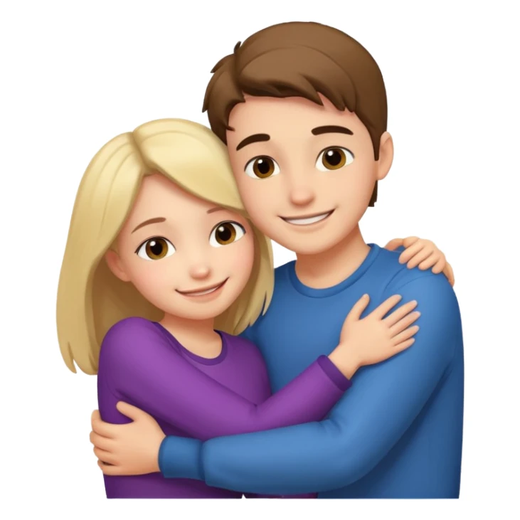 Boy and girl hugging each other in love sticker