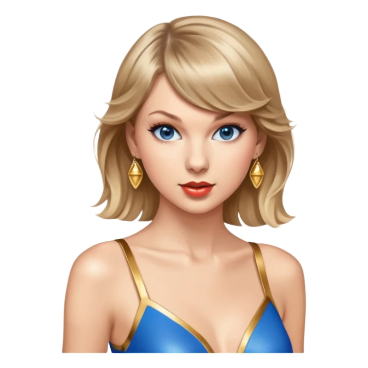 taylor swift wearing a gold and blue bodysuit  sticker