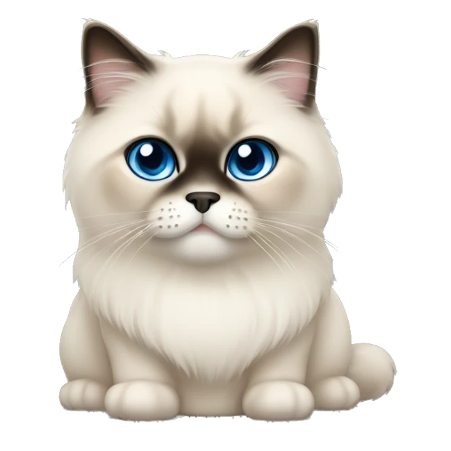 short haired himalayan cat with blue eyes sticker