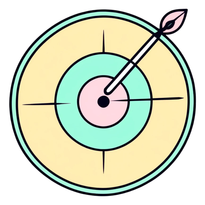 A colorful bullseye target with spring pastel colors sticker