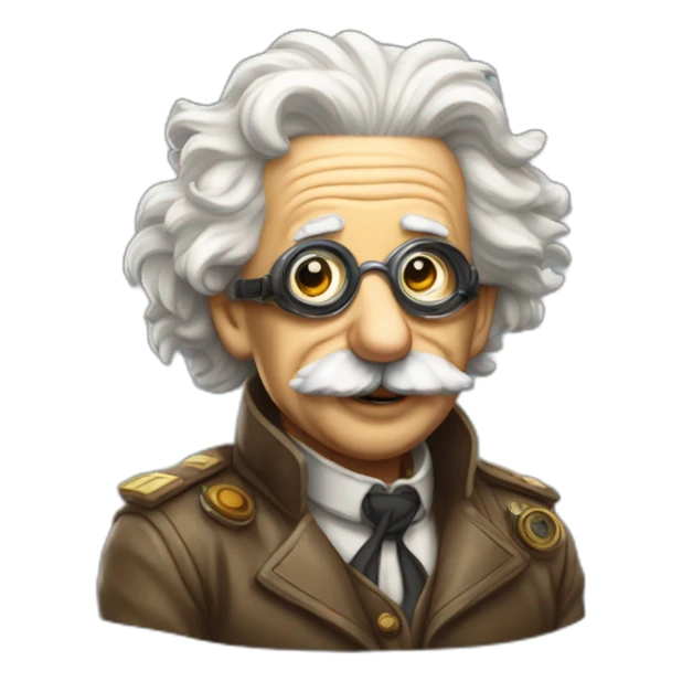 Einstein as old timey pilot with billowing scarf and goggles sticker