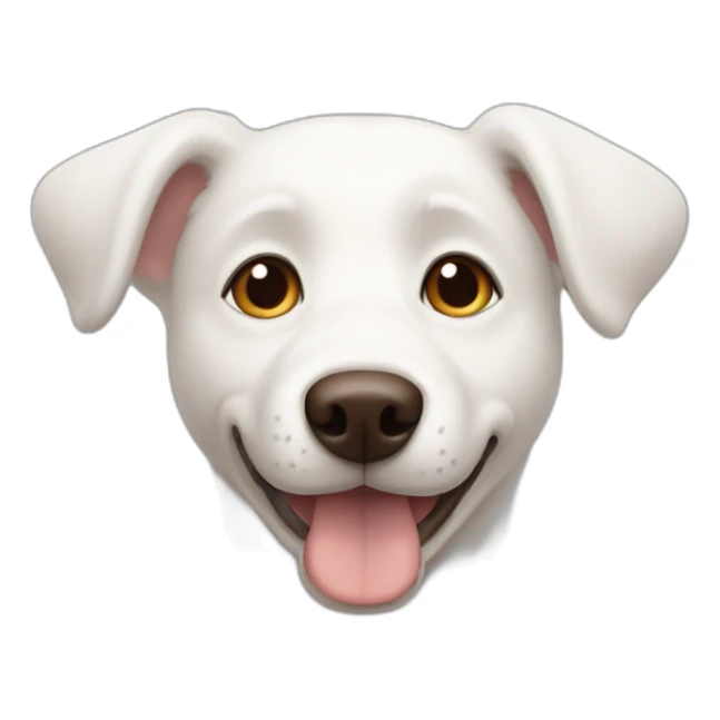 White dog with brown ears in love sticker