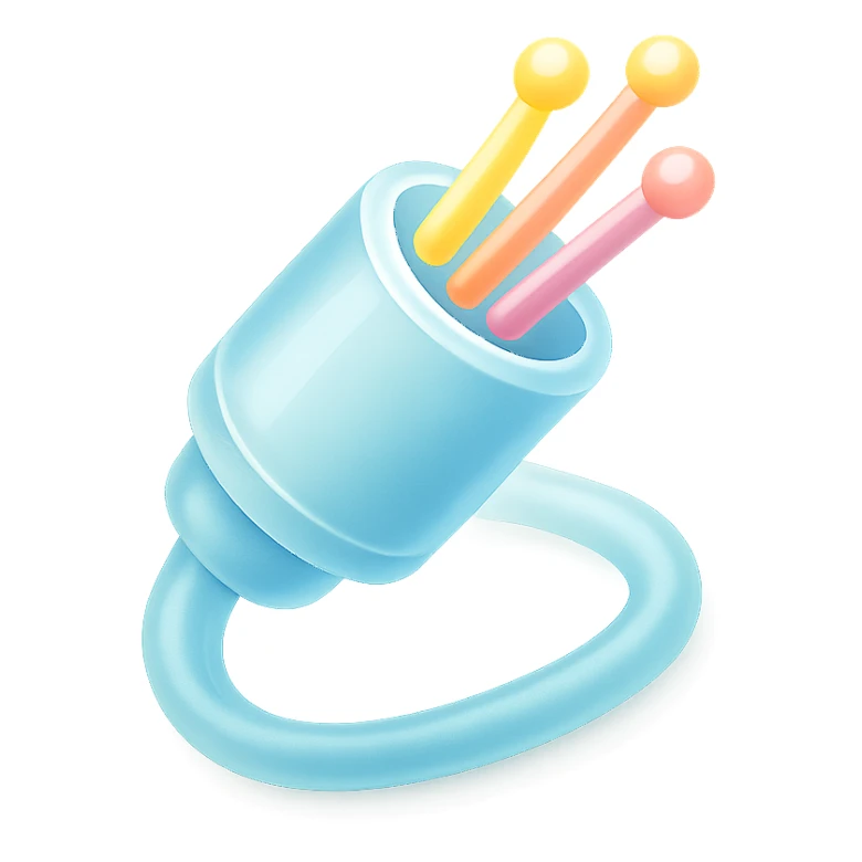 An optical cable illustrated in a playful and vibrant style, representing the fun and exciting aspects of high-speed internet. sticker