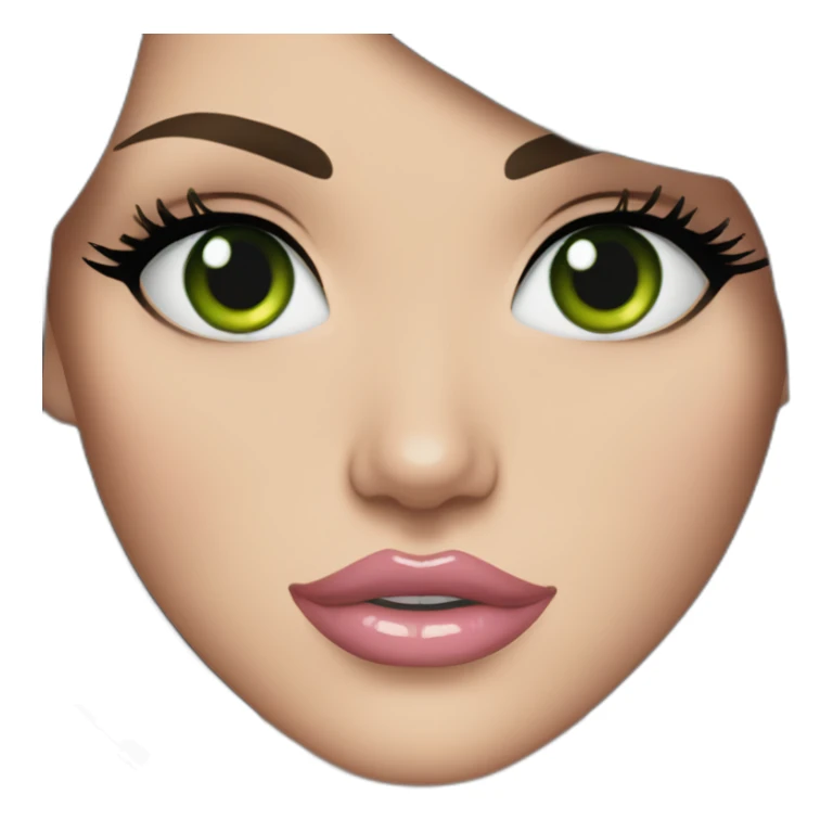 megan fox with green eyes and soft pink lips, blue shirt sticker