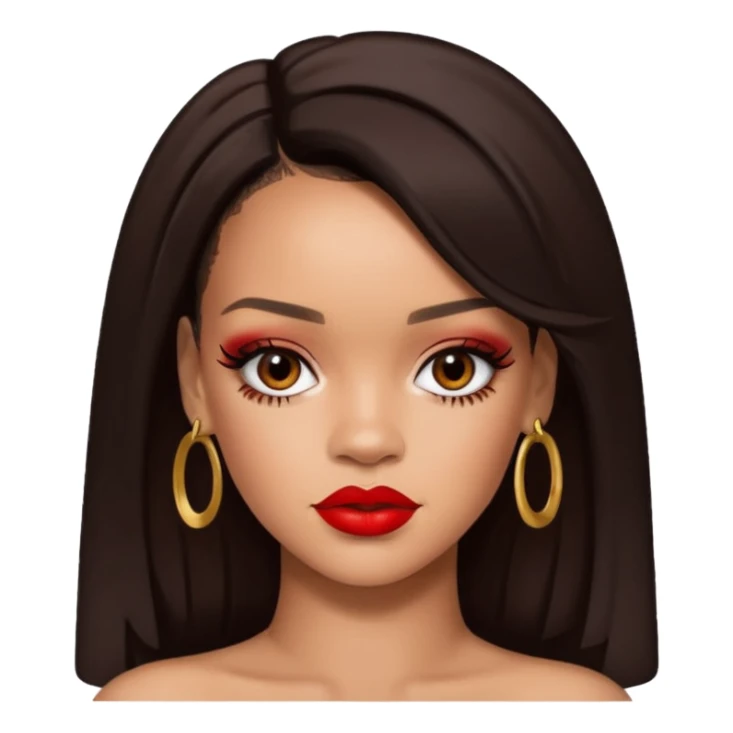 Rihanna with dark brown hair sticker