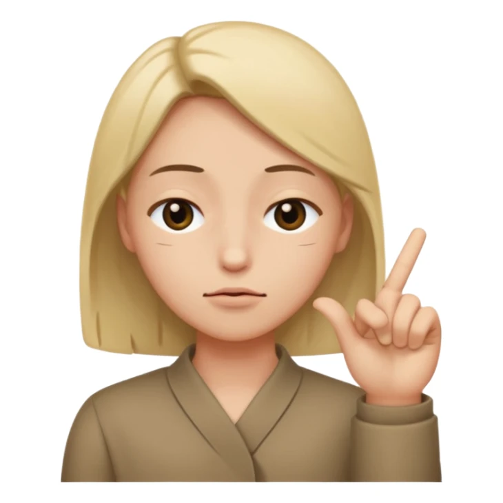 one eye close like giving a blink with hand pointed  sticker