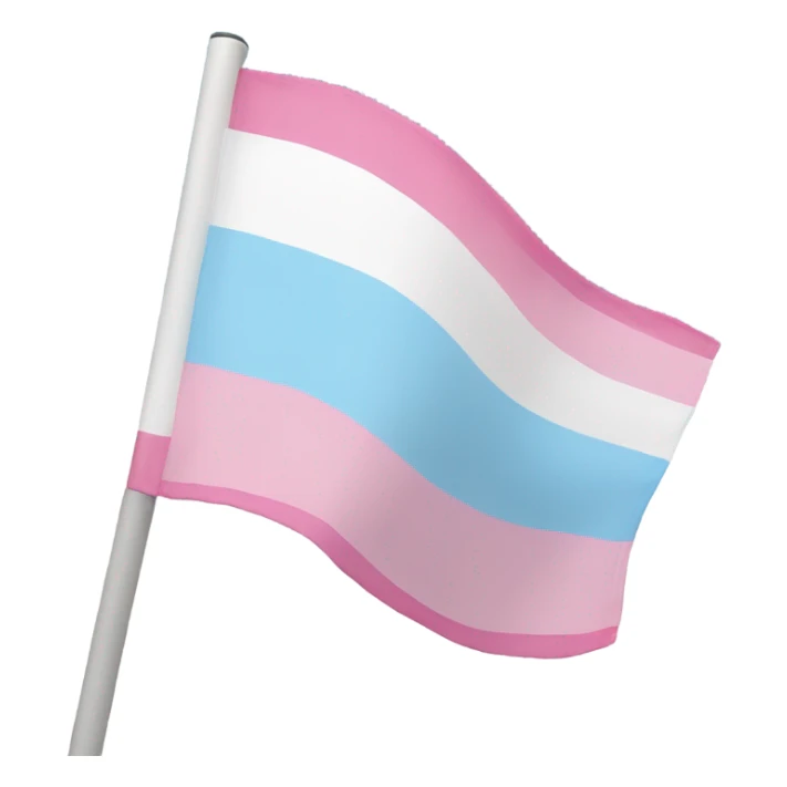 transgender pride flag with five horizontal stripes: light blue, pink, white, pink, and light blue sticker