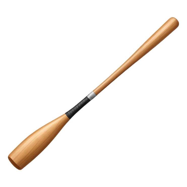 thick wooden baseball bat, with visible wood grain sticker