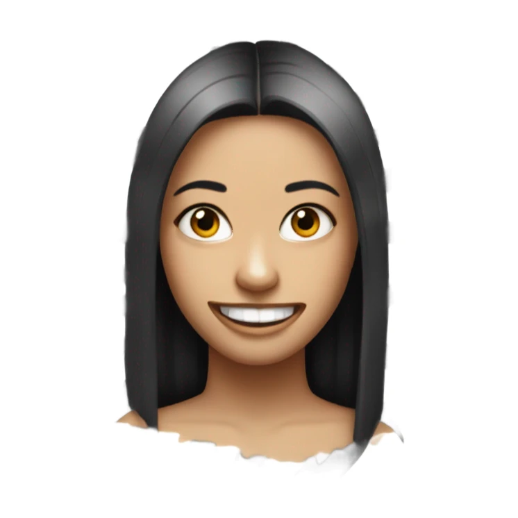 Girl with eyebrow piercing and piano keys for teeth sticker