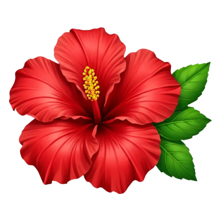  heart hibiscus like with green leaves sticker